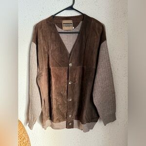 Vintage Cibrèo Italian Made Suede and Wool Cardigan